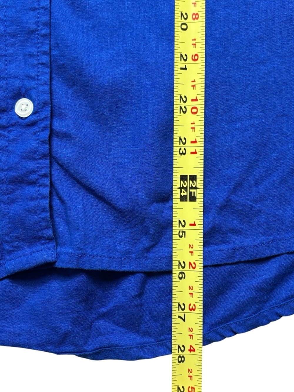 Soft Surroundings Jordan Linen Blend II Roll-Tab Sleeve Shirt Blue • Size M - Picture 4 of 6
